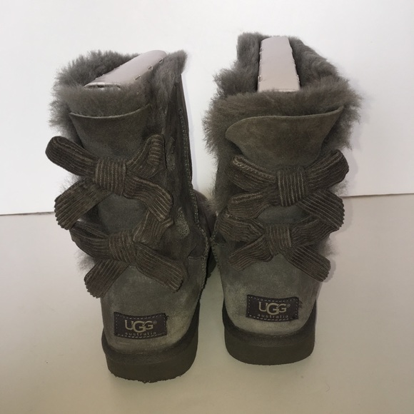 UGG Shoes - Ugg Womens Corduroy Bow Grey good condition 7